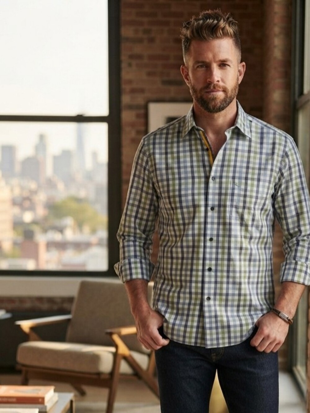 Robert Talbott "Carmel" Collection Plaid Button Down 100% Premium Cotton- Medium